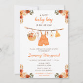 Herfst Herfst Kleding Line Boy Baby shower Kaart (Voorkant)