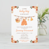 Herfst Herfst Kleding Line Boy Baby shower Kaart (Staand voorkant)