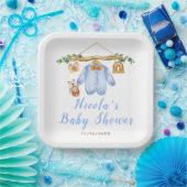 Herfst Herfst Kleding Line Boy Baby shower Papieren Bordje (Feest)