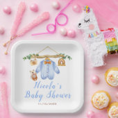 Herfst Herfst Kleding Line Boy Baby shower Papieren Bordje (Feest)