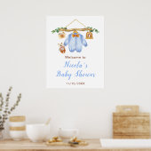 Herfst Herfst Kleding Line Boy Baby shower Welkom Poster (Keuken)