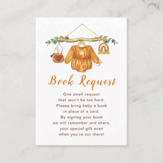 Herfst Herfst Kleding Line Meisje Baby shower Informatiekaartje (Voorkant)