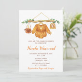 Herfst Herfst Kleding Line Meisje Baby shower Kaart (Staand voorkant)