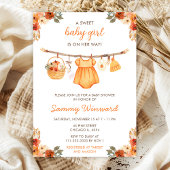 Herfst Herfst Kleding Line Meisje Baby shower Kaart