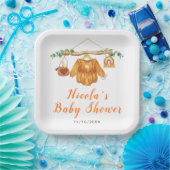 Herfst Herfst Kleding Line Meisje Baby shower Papieren Bordje (Feest)