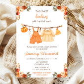 Herfst Herfst Kleding Line Twins Baby shower Kaart