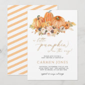 herfst Herfst kleine pompoen Baby shower uitnodigi Kaart (Voorkant / Achterkant)