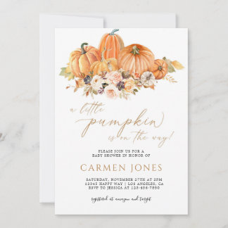 herfst Herfst kleine pompoen Baby shower uitnodigi Kaart