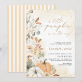 Herfst herfst kleine pompoen Baby shower uitnodigi Kaart (Voorkant / Achterkant)