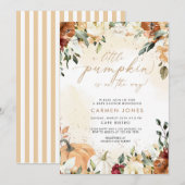 Herfst herfst kleine pompoen Baby shower uitnodigi Kaart (Voorkant / Achterkant)
