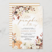 Herfst herfst kleine pompoen Baby shower uitnodigi Kaart (Voorkant / Achterkant)