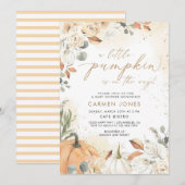 Herfst herfst kleine pompoen Baby shower uitnodigi Kaart (Voorkant / Achterkant)