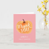 Herfst Herfst Kleine Pompoen Gevouwen Dank u kaart (Gele Bloem)