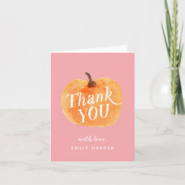 Herfst Herfst Kleine Pompoen Gevouwen Dank u kaart