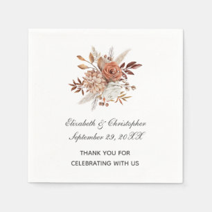 Herfst herfst kleuren Floral Trendy Wedding Servet