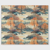 Herfst Herfst Kleurrijke Bomen No3 Cadeaupapier (Vlak)