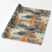 Herfst Herfst Kleurrijke Bomen No3 Cadeaupapier (Uitgerold)