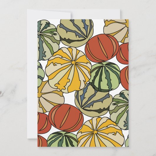 Herfst Herfst Kleurrijke Pompoen Thanksgiving Part Kaart (Achterkant)