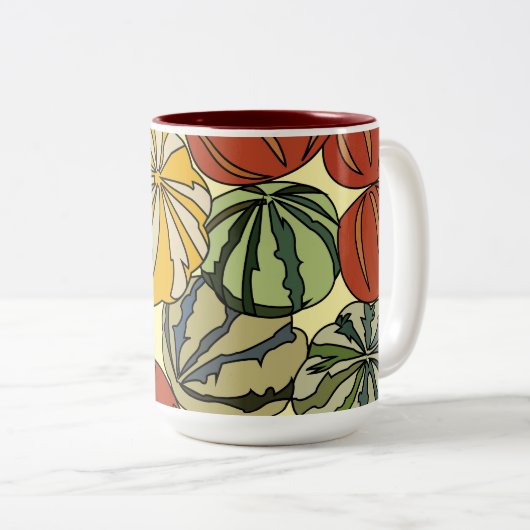 Herfst Herfst Kleurrijke Pompoenen Tweekleurige Koffiemok (Voorkant rechts)