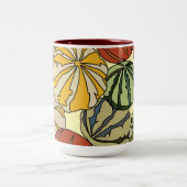 Herfst Herfst Kleurrijke Pompoenen Tweekleurige Koffiemok (Center)