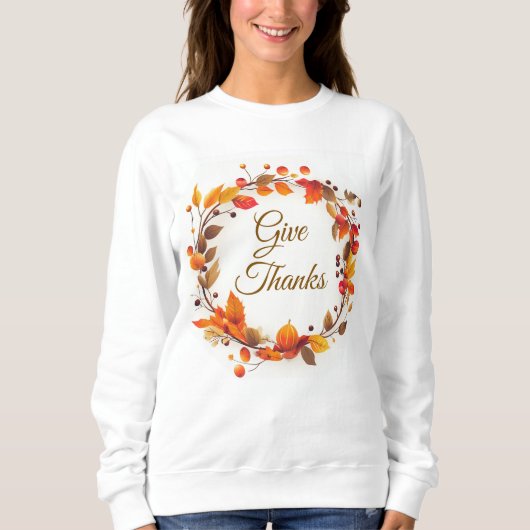 Herfst Herfst Krans Geef Bedankt sweatshirt (Voorkant)