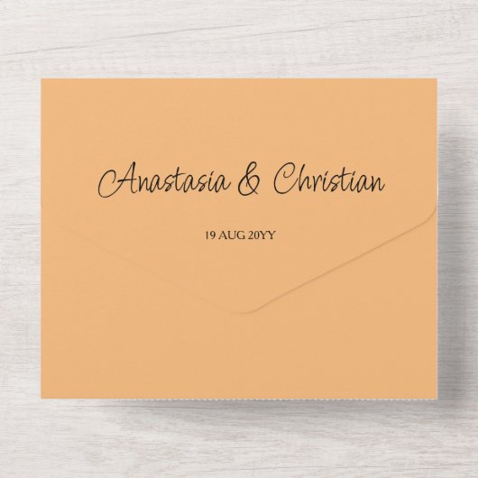 Herfst herfst laat alles over in één bruiloft all in one uitnodiging (Achterkant)