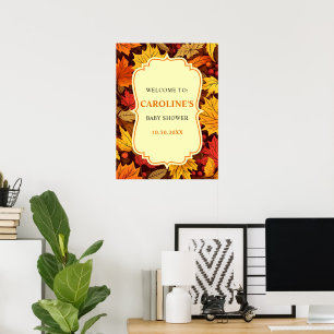 Herfst herfst laat Baby shower welkom teken Poster