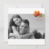 Herfst herfst laat bomen bruiloft opslaan van de d save the date (Achterkant)