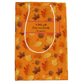 Herfst/Herfst laat cadeauzakje. Bewerkbaar bericht Medium Cadeauzakje