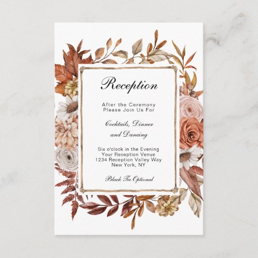 Herfst herfst laat de finale officiële bruiloft ov informatiekaartje (Voorkant)