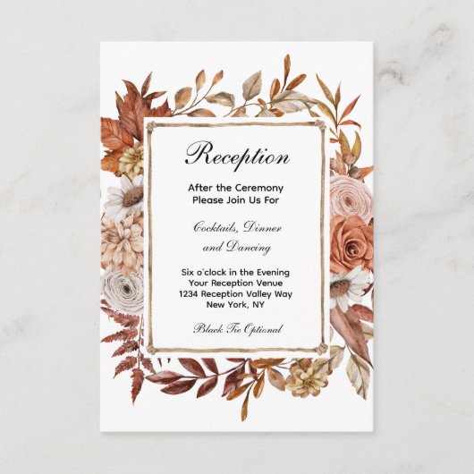 Herfst herfst laat de finale officiële bruiloft ov informatiekaartje (Voorkant)
