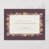 Herfst herfst laat eenvoudig plum over uitnodiging briefkaart (Voorkant)