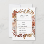 Herfst herfst laat Floral-formale legante bruiloft RSVP Kaartje (Voorkant)