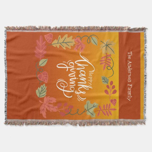 Herfst herfst laat gezellige rustieke Happy Thanks Deken (Voorkant)