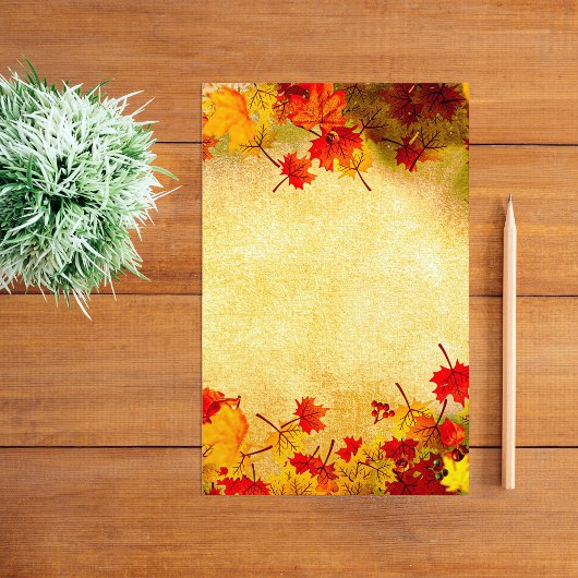 Herfst herfst laat rand op oude papieren achtergro briefpapier