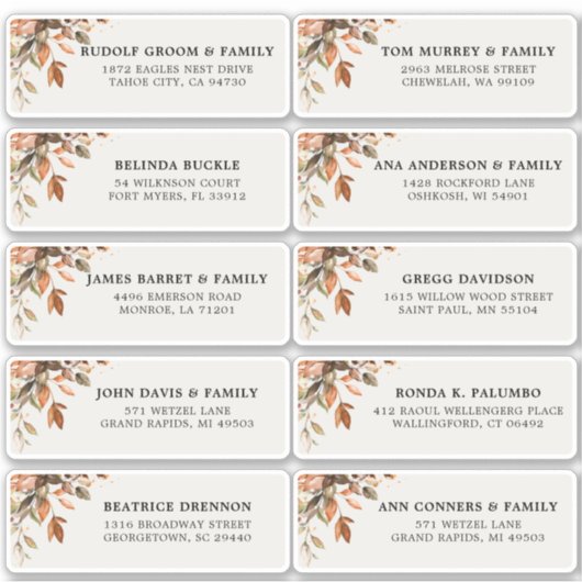 Herfst herfst laat roest landgastadres verlaten sticker (Voorkant)