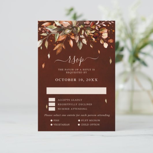 Herfst herfst laat roestrijk land RSVP-auto trekke RSVP Kaartje (Staand voorkant)