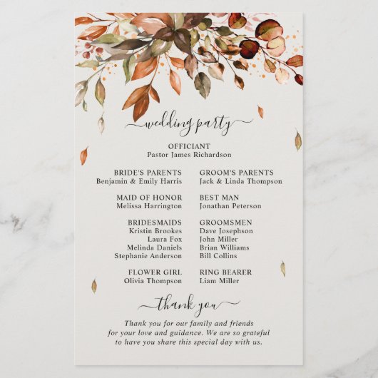 Herfst herfst laat roestrijk landenprogramma over (Achterkant)