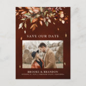 Herfst herfst laat rustiek land opslaan de datum briefkaart (Voorkant)