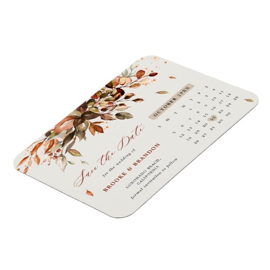 Herfst herfst laat rustiek land opslaan de datum magneet (Linkerzijde)