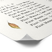 Herfst herfst laat rustieke bruiloft zitgrafiek poster (Hoek)