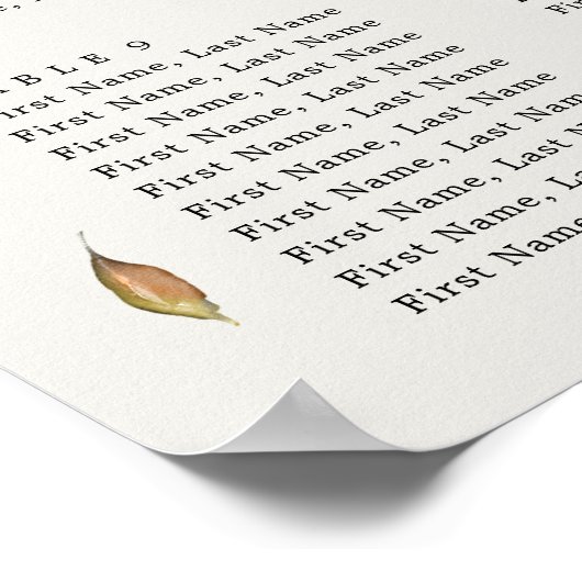 Herfst herfst laat rustieke bruiloft zitgrafiek poster (Hoek)