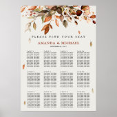 Herfst herfst laat rustieke bruiloft zitgrafiek poster (Voorkant)