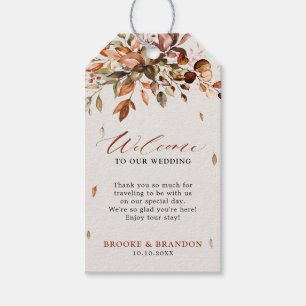 Herfst herfst laat rustieke land bruiloft welkom cadeaulabel