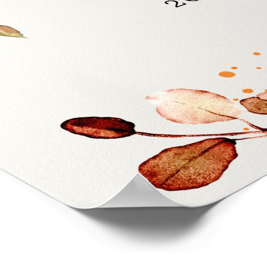 Herfst herfst laat rustieke land bruiloft welkom poster (Hoek)