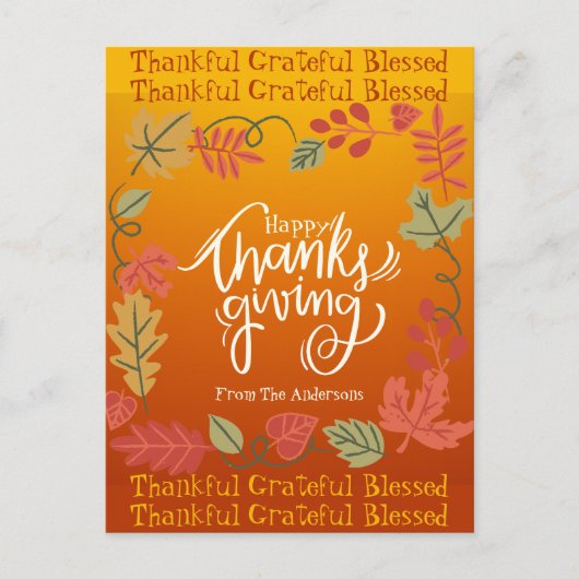 Herfst Herfst laat Schattigee moderne Happy Thanks Briefkaart (Voorkant)