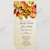 Herfst herfst laat verticale weddenschappen over programmakaart (Voorkant / Achterkant)