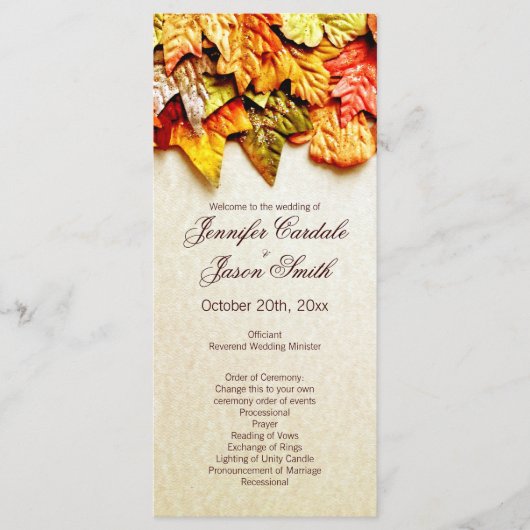 Herfst herfst laat verticale weddenschappen over programmakaart (Voorkant)