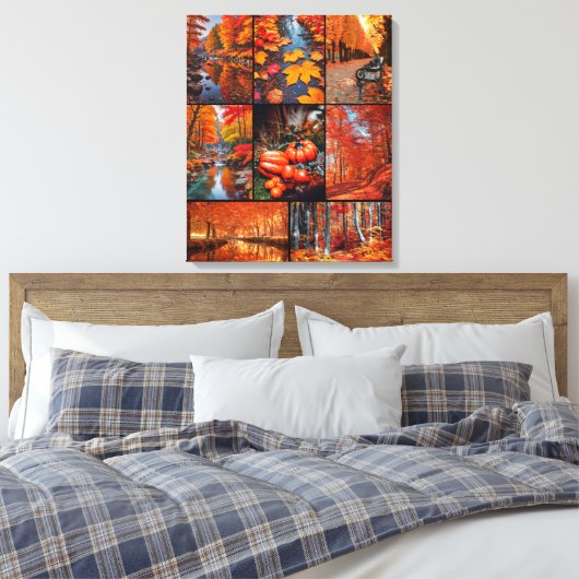 Herfst Herfst Landschap Foto Collage Art Canvas Afdruk (Insitu (Slaapkamer))