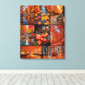 Herfst Herfst Landschap Foto Collage Art Canvas Afdruk (Insitu (Houten vloer))